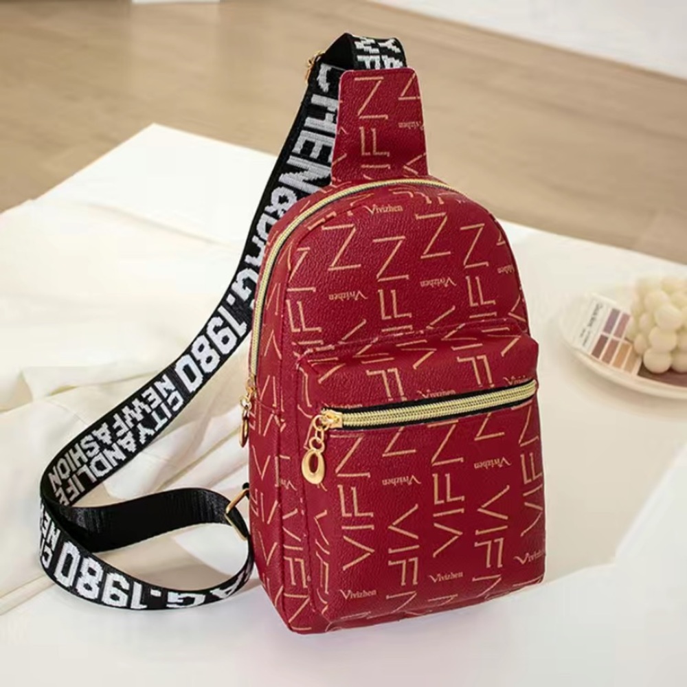 Letter Graphic Sling Bag, Casual Crossbody Chest Bag